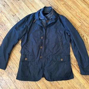 Mens massimi dutti navy blue rain coat